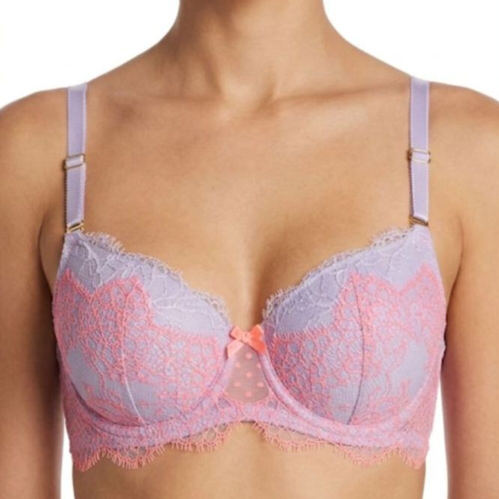 Victoria's Secret Dream Angels Lavender Pink Lace Lined Underwire Demi Bra 34DDD